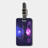 Lila Crystal Lotus Blume Stars Lugga Gepäckanhänger (Vorderseite vertikal)