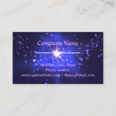 Lila Crystal Lotus Blume Sterne Visitenkarte (Rückseite)