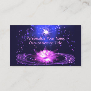 Lila Crystal Lotus Blume Sterne Visitenkarte