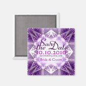 Lila Crystal Save the Date Magnet (Vorderseite/Rückseite)