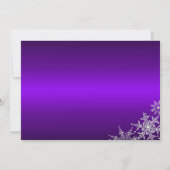 Lila Crystal Snowflake Weihnachts-Party laden ein Einladung (Rückseite)