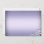 Lila Crystal Snowflake Weihnachtsessen Party Einladung (Rückseite)