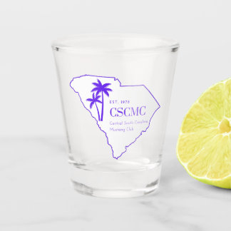 Lila CSCMC-Logo Schnapsglas