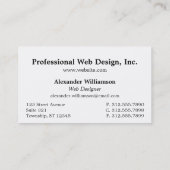 Lila CSS Web Design Sleek Business Cards Visitenkarte (Rückseite)