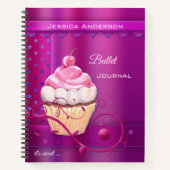 Lila Cupcake Bullet Journal oder Rezept-Notebook Notizblock (Vorderseite)