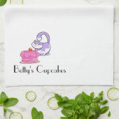 Lila Cupcake Cat Art-Deko Handtücher (Gefaltet)