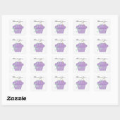 Lila Cupcake Danke Quadratischer Aufkleber (Blatt)