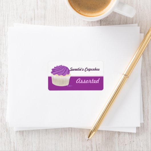 Lila Cupcake-Etiketten Adressaufkleber (Insitu)