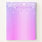 Lila Cupcake Glitzer Tropfen fett glasiert moderne Notizblock (Rückseite)