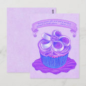 Lila Cupcake~Good Gift Scripte Postkarte (Vorne/Hinten)