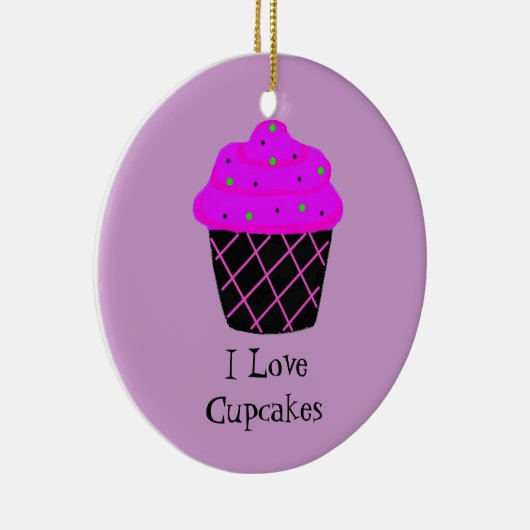 Lila Cupcake Keramikornament (Rechts)