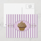 Lila Cupcake Postkarte (Vorne/Hinten)