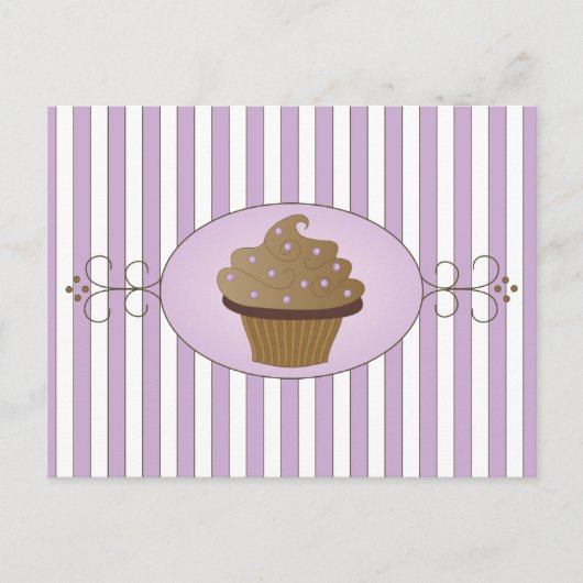 Lila Cupcake Postkarte (Vorderseite)