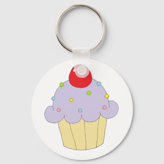 Lila Cupcake Schlüsselanhänger (Vorderseite)