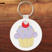 Lila Cupcake Schlüsselanhänger (Vorderseite)