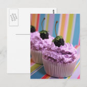 Lila Cupcakes Postkarte (Vorne/Hinten)