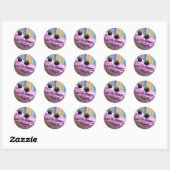 Lila Cupcakes Runder Aufkleber (Blatt)