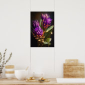 Lila Curcuma Blume Art Print Poster (Küche)