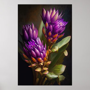 Lila Curcuma Blume Art Print Poster