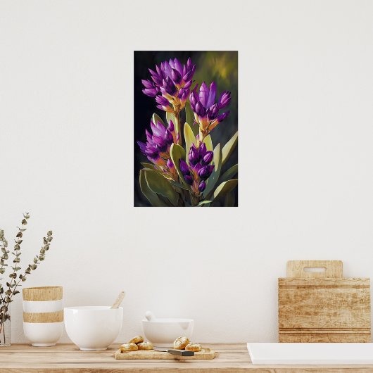 Lila Curcuma Blume Art Print Poster (Küche)