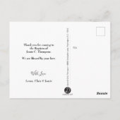 Lila Custom Baby Taufe Danke Foto Collage Postkarte (Rückseite)