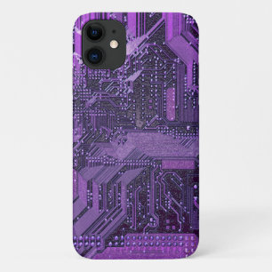 Lila Cyber-Schaltplatine Tech-Kunst Elektronik Case-Mate iPhone Hülle