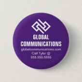 Lila Cyber Technologie Computer Unternehmen Custom Button (Vorderseite)