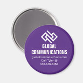 Lila Cyber Technologie Computer Unternehmen Custom Magnet (Vorderseite/Rückseite)