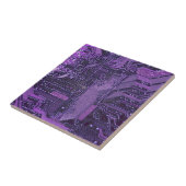 Lila Cyberschalttafel Tech Art Electronics Fliese (Seite)