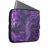 Lila Cyberschalttafel Tech Art Electronics Laptopschutzhülle (Vorne Rechts)