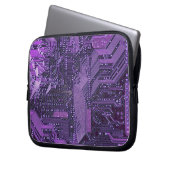 Lila Cyberschalttafel Tech Art Electronics Laptopschutzhülle (Vorderseite Links)