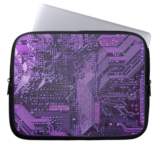 Lila Cyberschalttafel Tech Art Electronics Laptopschutzhülle (Vorderseite)