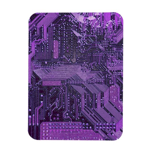 Lila Cyberschalttafel Tech Art Electronics Magnet (Vertikal)
