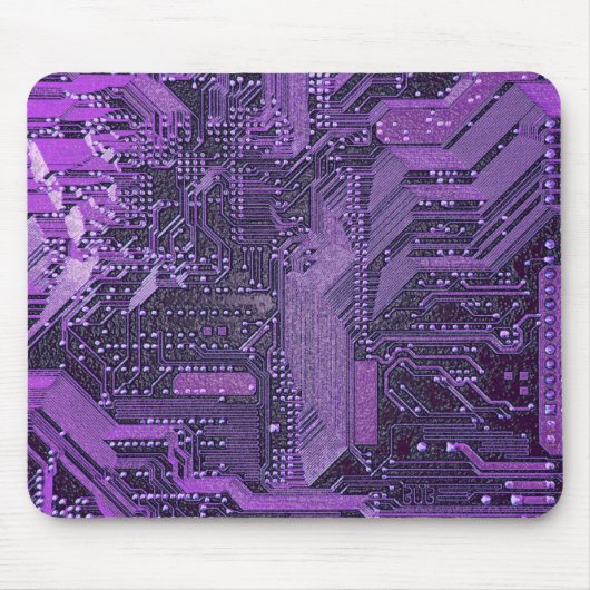 Lila Cyberschalttafel Tech Art Electronics Mousepad (Vorne)