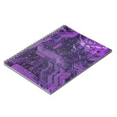 Lila Cyberschalttafel Tech Art Electronics Notizblock (Linke Seite)
