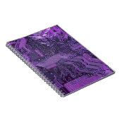 Lila Cyberschalttafel Tech Art Electronics Notizblock (Rechte Seite)