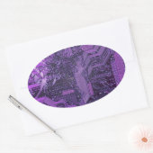 Lila Cyberschalttafel Tech Art Electronics Ovaler Aufkleber (Umschlag)