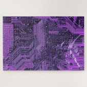 Lila Cyberschalttafel Tech Electronics Puzzle (Horizontal)
