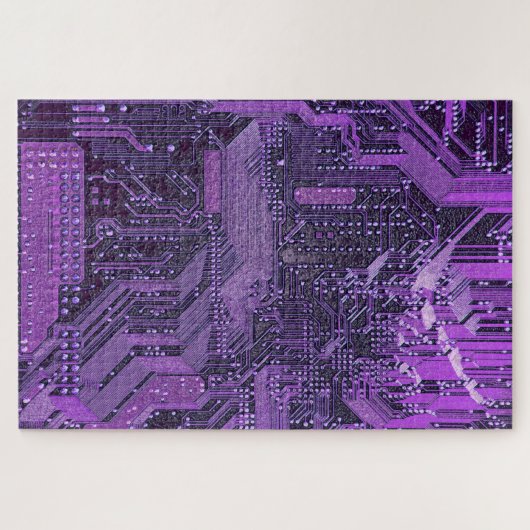 Lila Cyberschalttafel Tech Electronics Puzzle (Horizontal)