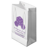 Lila D20 Dice-Hochzeitsgeschenktasche Kleine Geschenktüte (Vorderseite Schrägansicht)