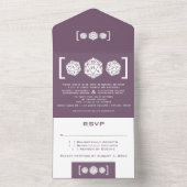 Lila D20-Würfel - alles in einer Hochzeit All In One Einladung (Innen Boden)