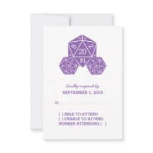 Lila D20-Würfel-Antwortkarte