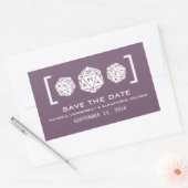 Lila D20-Würfel-Gamer Save the Date Aufkleber (Umschlag)