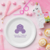 Lila D20 Würfel Hochzeitspapier-Teller Pappteller (Party)