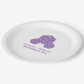 Lila D20 Würfel Hochzeitspapier-Teller Pappteller (Schrägansicht)