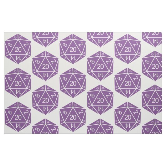 Lila D20-Würfel Stoff (Fat Quarter (45,7 x 55,9 cm))