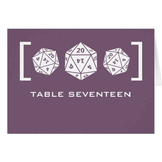 Lila D20-Würfel-Tischnummer (Vorderseite (Horizontal))