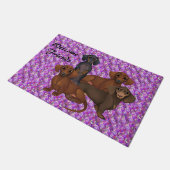 Lila Dackel Fußmatte (Schrägansicht)