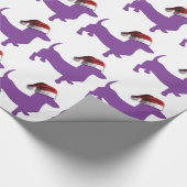 Lila Dackel Geschenkpapier (Ecke)