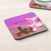 Lila Dackel Getränkeküste Untersetzer (Linke Seite)